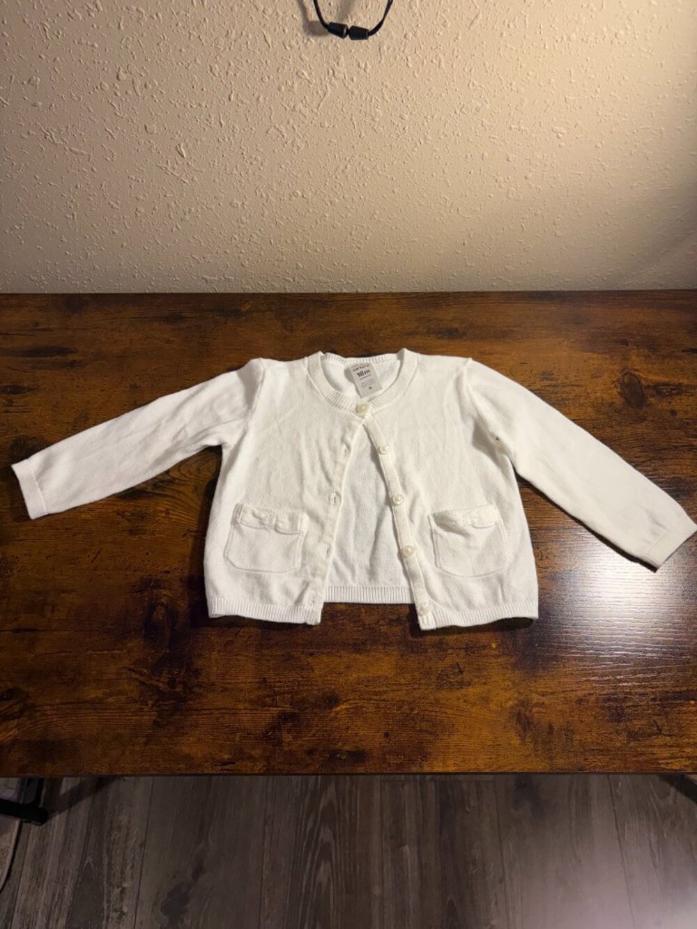 Carter’s Baby Girls White Button-Front Cardigan Sweater 18M
